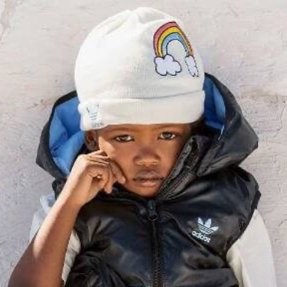 {adidas x Mini Rodini} Rainbow Beanie Hat - Picture 1 of 10